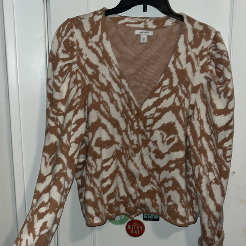 Marble cropped cardigan cotton